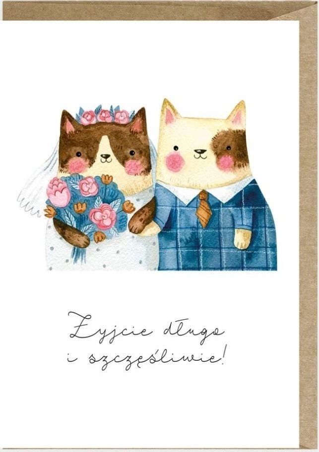 Cardie Wedding card eco envelope Cats