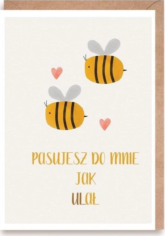 Cardie Walentynka Pszczółki eco envelope K156