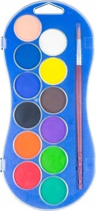 Watercolor set w/brush Ø30mm 12 colors