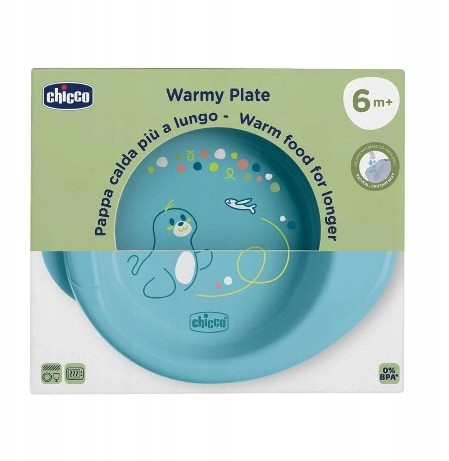 CHICCO-1600025-HEATED PLATE BLUE 6M+ 8058664179060 CHI000655