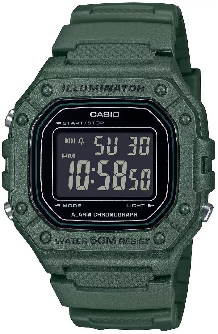 Casio Sport W-218H -3BVEF zaļš jauniešu pulkstenis.