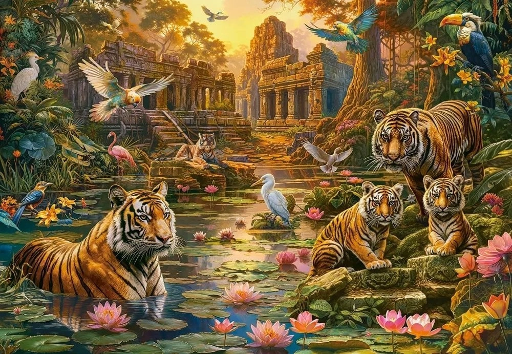 Castor Puzzle 1000 pieces Tigers Paradise