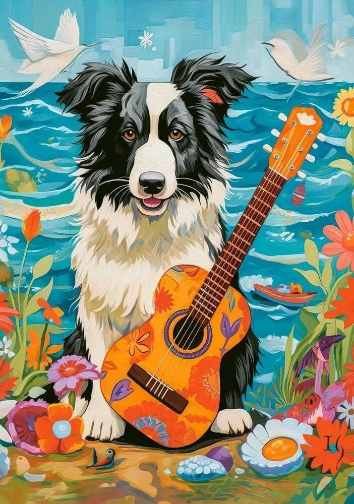 Castorland Puzzle 100 Collie Guitar and
