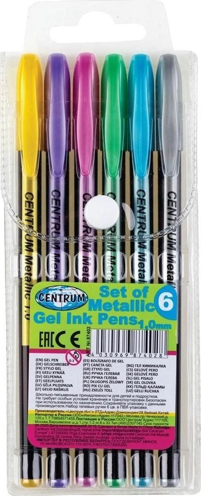 Set of gel pens Metallic 6