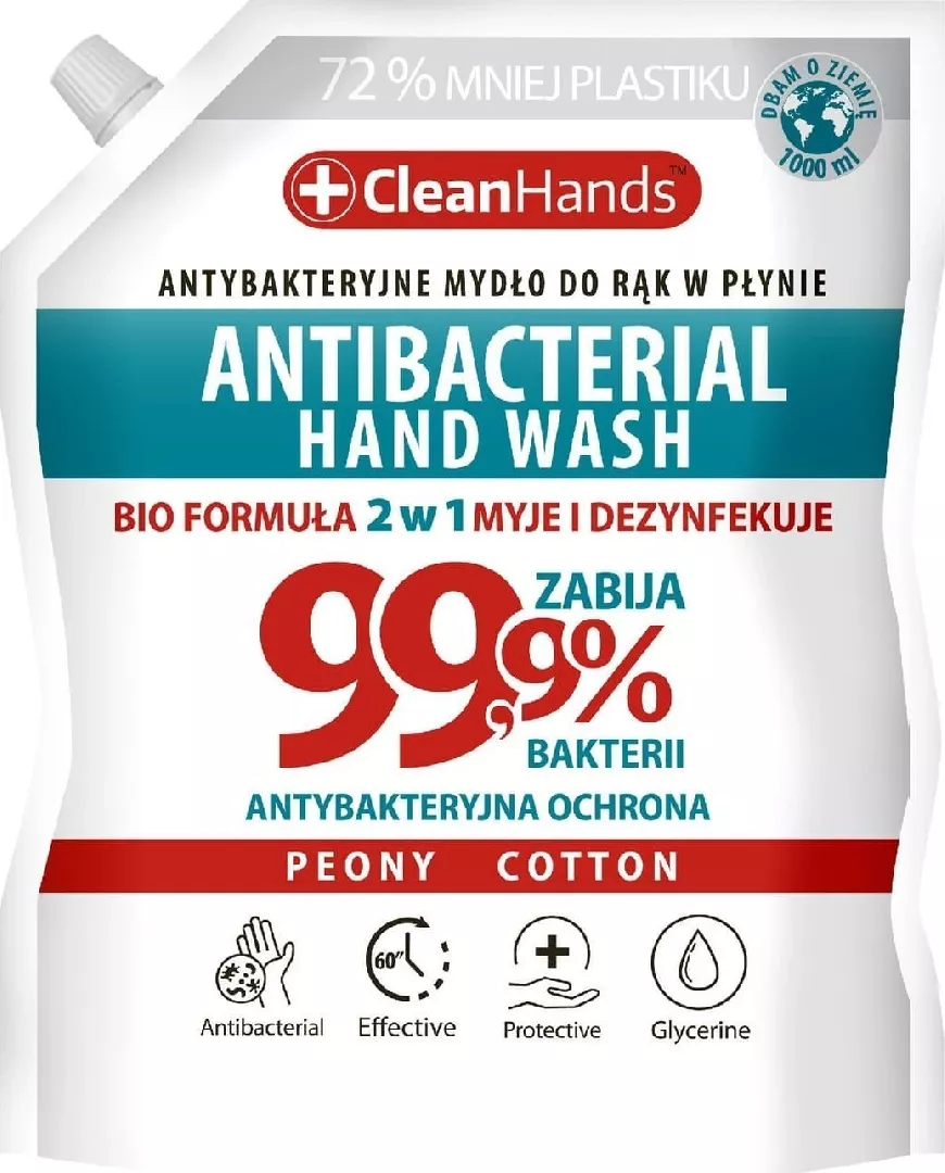 Clean Hands Antibacterial soap.PeonyCotton stock