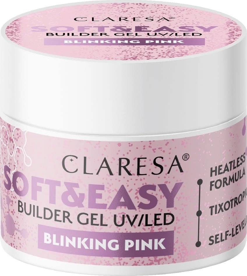 CLARESA SoftEasy Builder Blinking Pink nail
