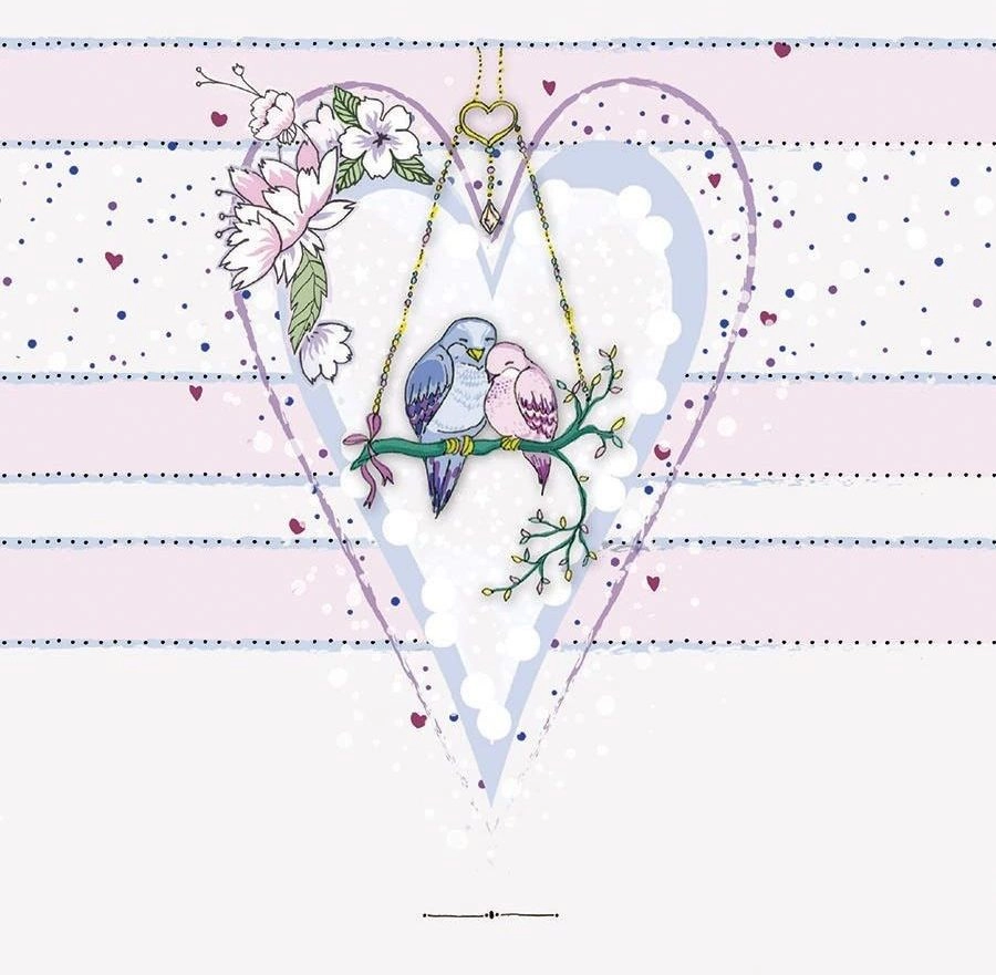 Swarovski square card CL0224 Birds in