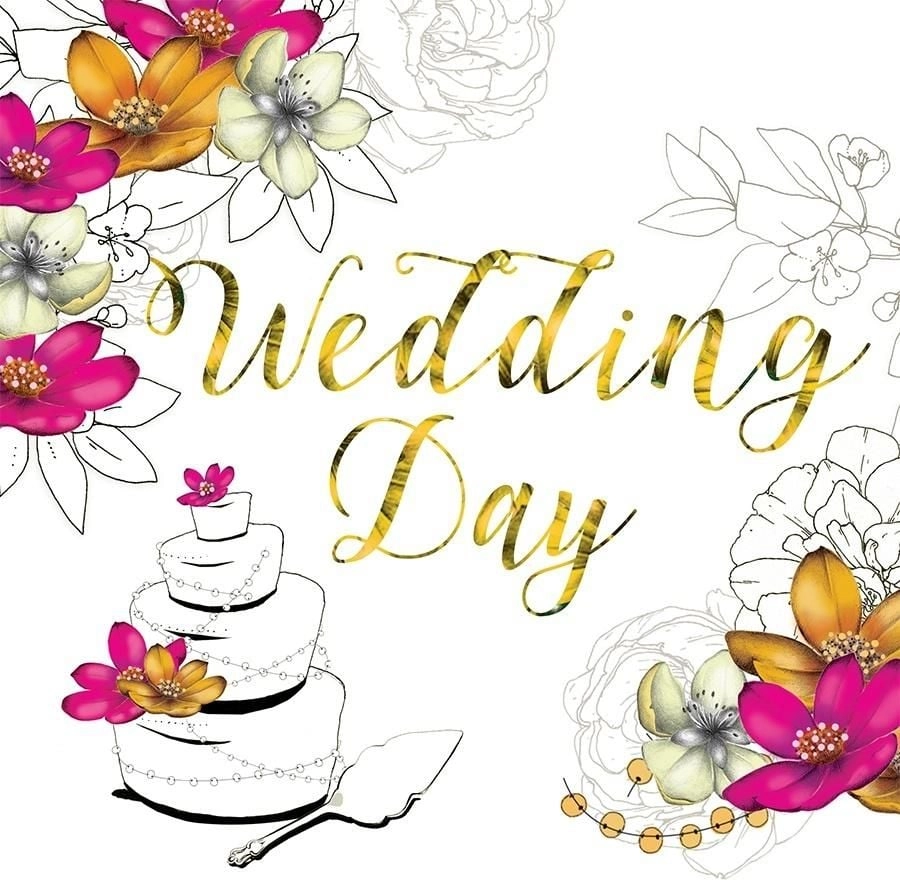 Swarovski square card CL1417 Wedding flowers