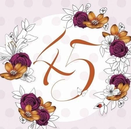 Swarovski square card CL1445_PO 45th birthday
