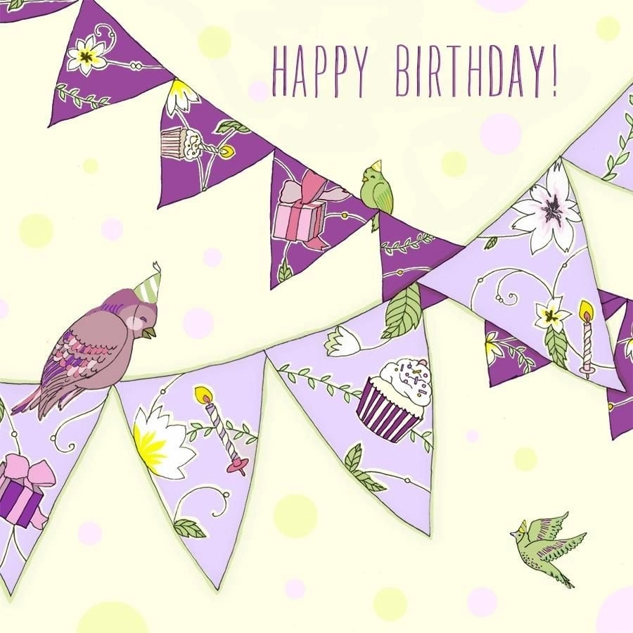Swarovski square card CL1907 Birthday garland