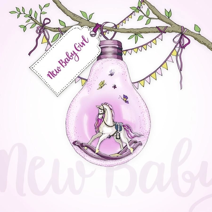 Clear Creation Karnet Swarovski kwadrat Narodziny