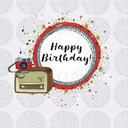 Square card CL0216 Birthday radio 292015