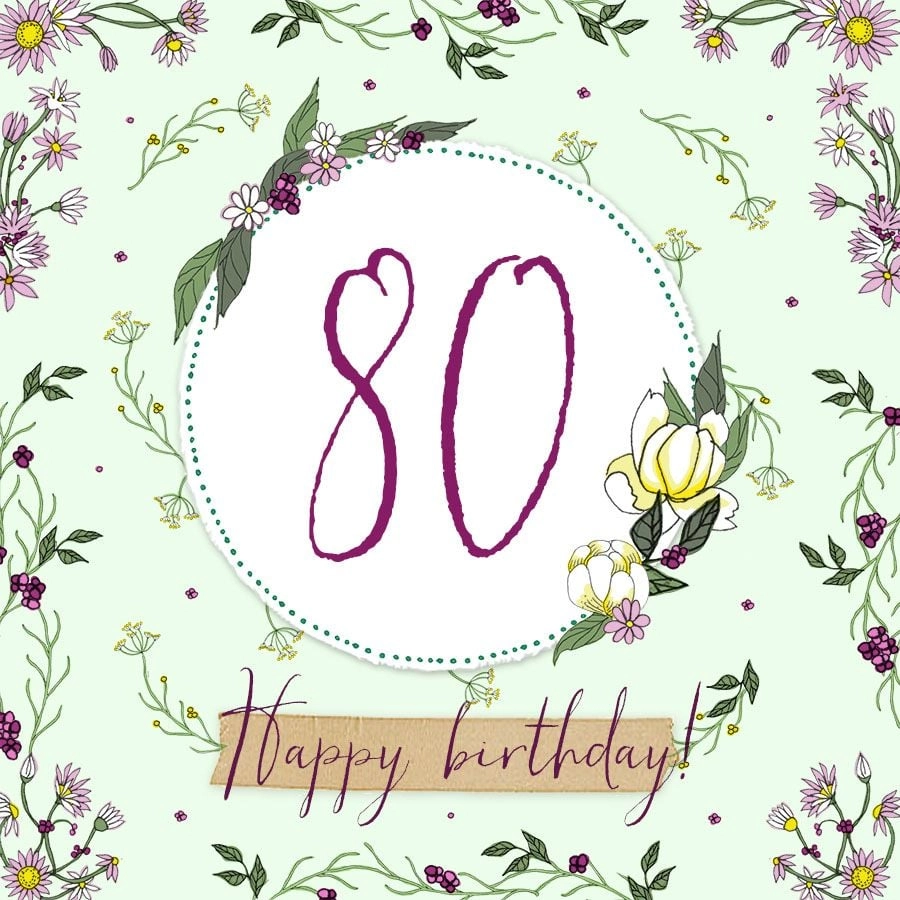 Swarovski square CL2280 card 80th birthday