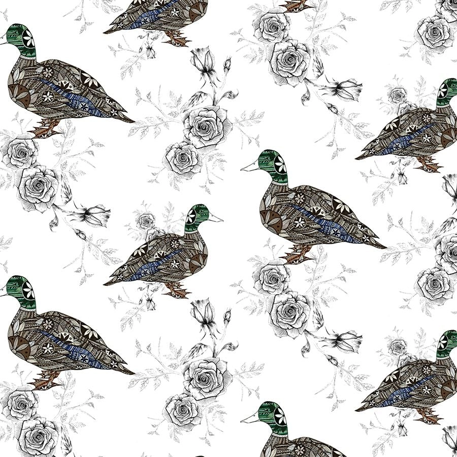 Swarovski square card CL0403 Ethnic ducks