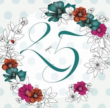 Swarovski square card CL1425_PO Birthday 25