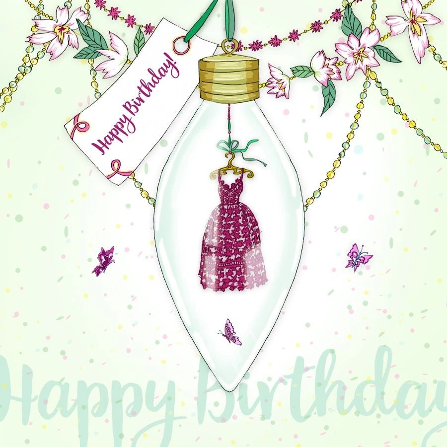 Swarovski square card CL2808 Birthday dress