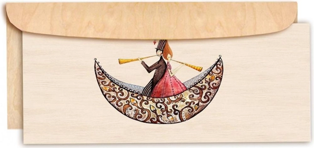 Cozywood Wooden DL card with wooden
