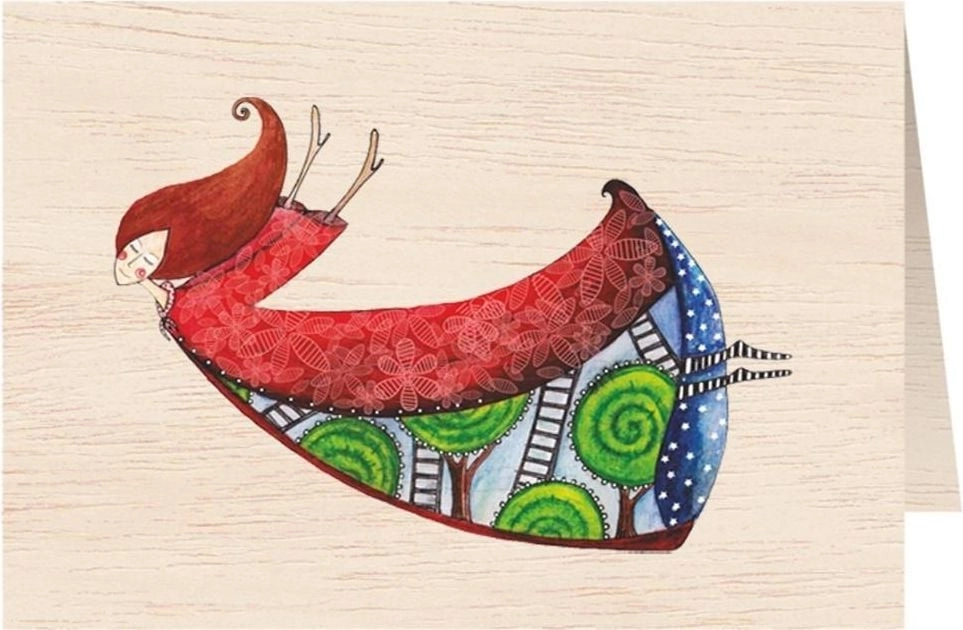 Wooden card C6 + envelope Woman
