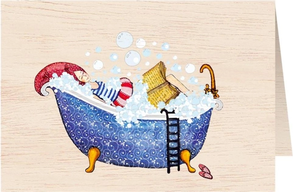 C6 wooden card + envelope Woman