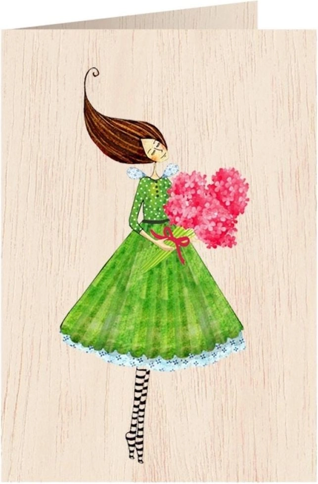 Wooden card C6 + envelope Woman
