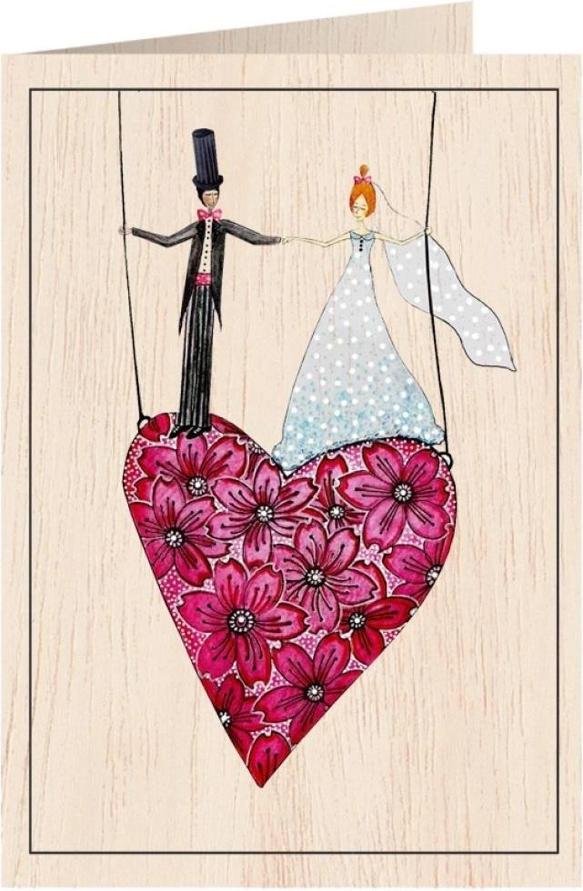 Wooden card C6 + envelope Wedding