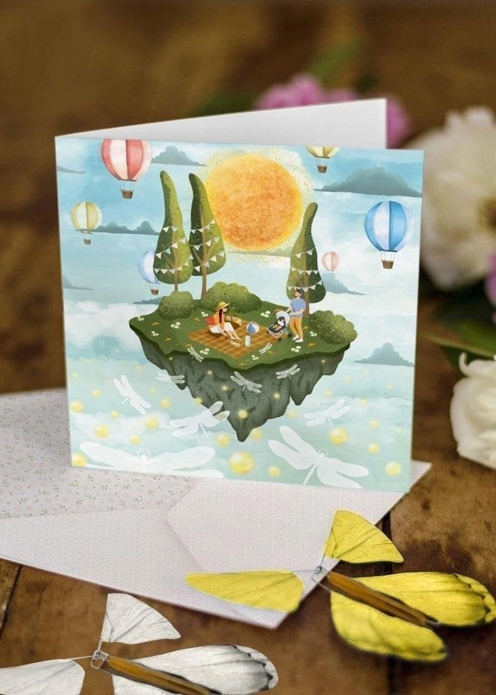 Large card with 2 butterflies Birth
