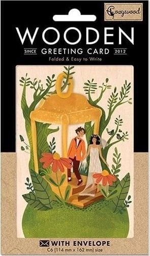 C6 wooden card + Wedding Lantern