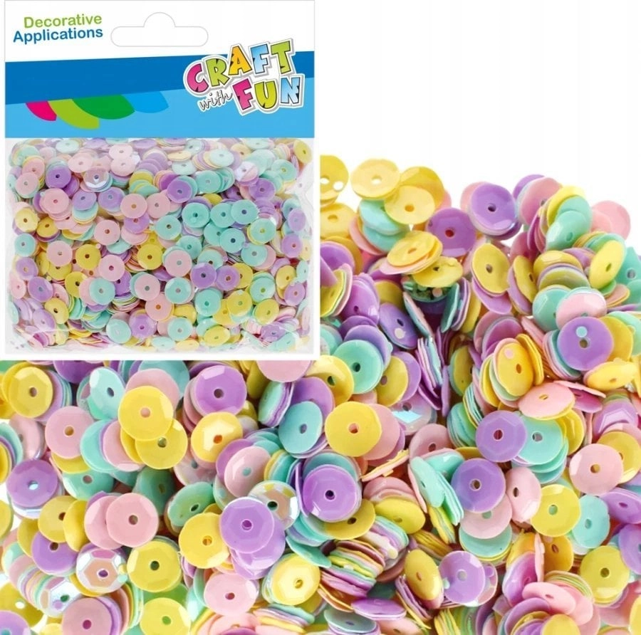 Craft with Fun CEKINY PASTEL GUZIK