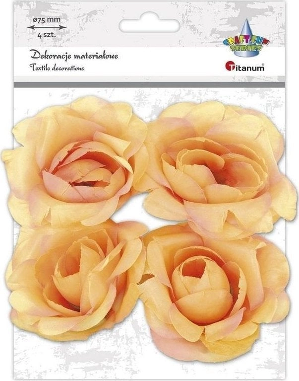3D fabric roses 75mm tea-shaped 4