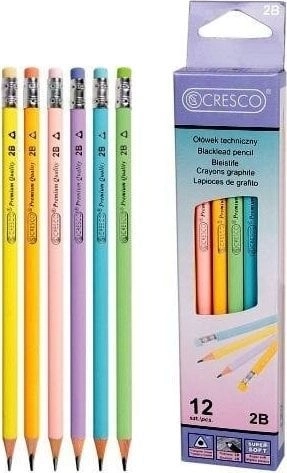 Triangular pencil 2B with eraser Pastel