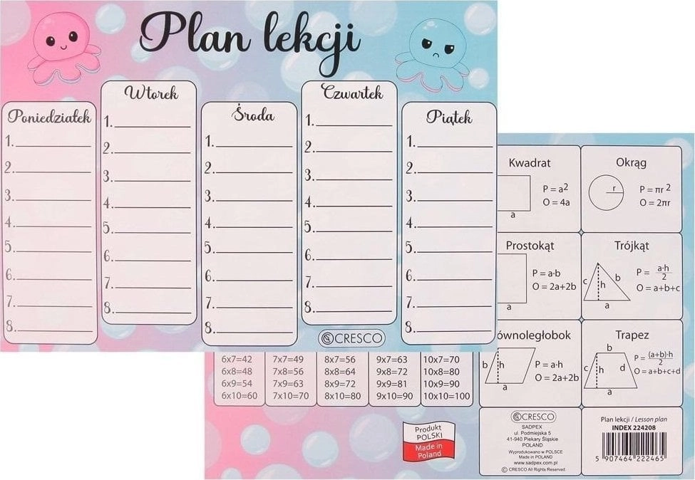 Lesson plan A5 Octopus (25 pcs)