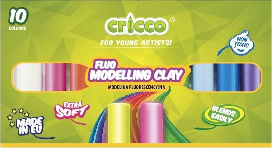 Cricco Fluorescent modeling clay 10 colors
