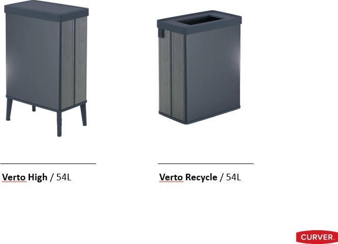 CURVER VERTO WASTE BIN 54L HIGH/PEARL