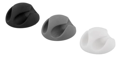 DELTACO self-adhesive rubber cable holder 6-pack