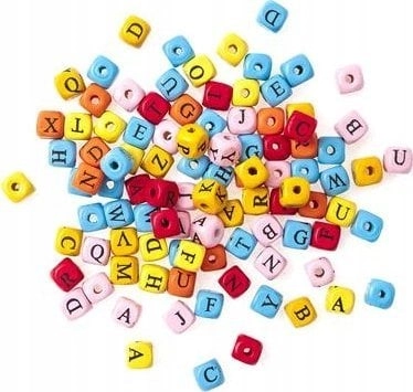 Wooden letter beads 100 pcs 13945982