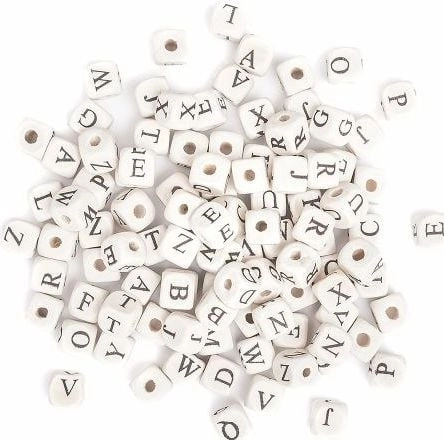 Wooden letter beads 100 pcs AM036DLP