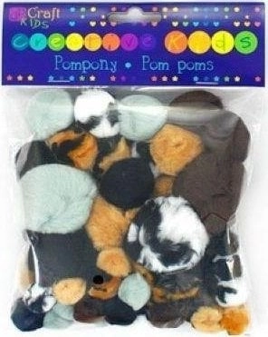 Acrylic pompoms mix animal prints 56