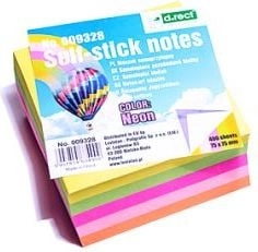 Self-adhesive block 76x76mm neon D.RECT