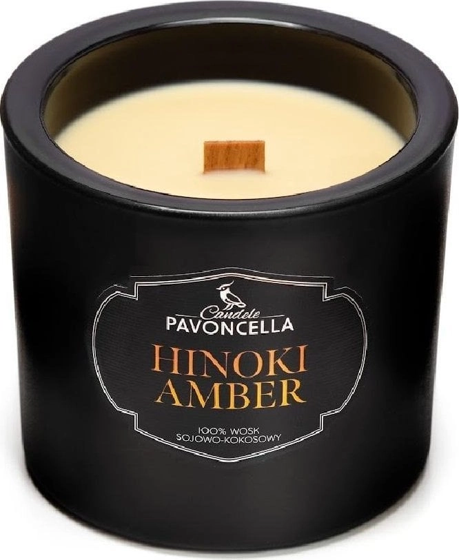 Hinoki Amber soy candle  black  170g