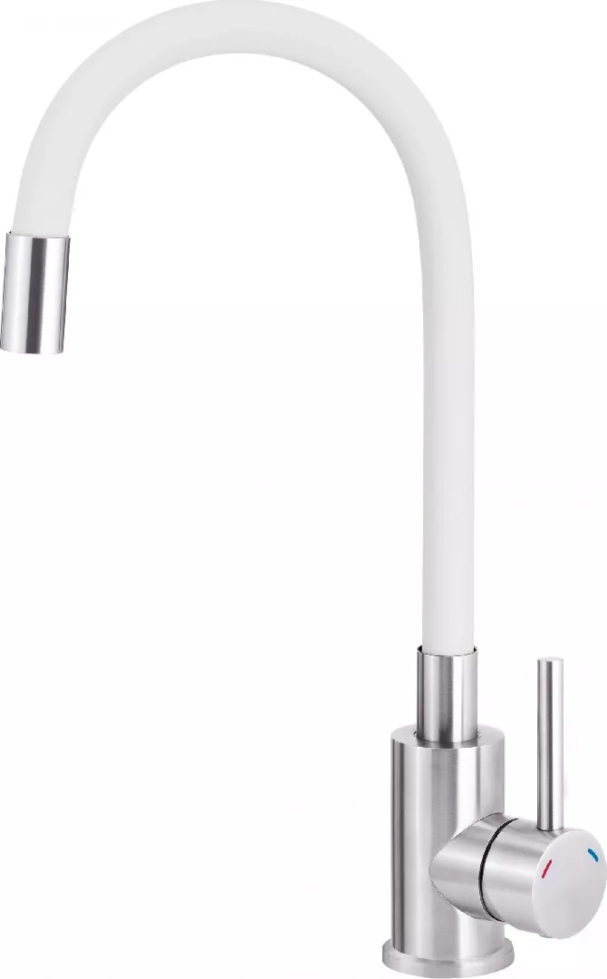 Deante Luno standing kitchen faucet white