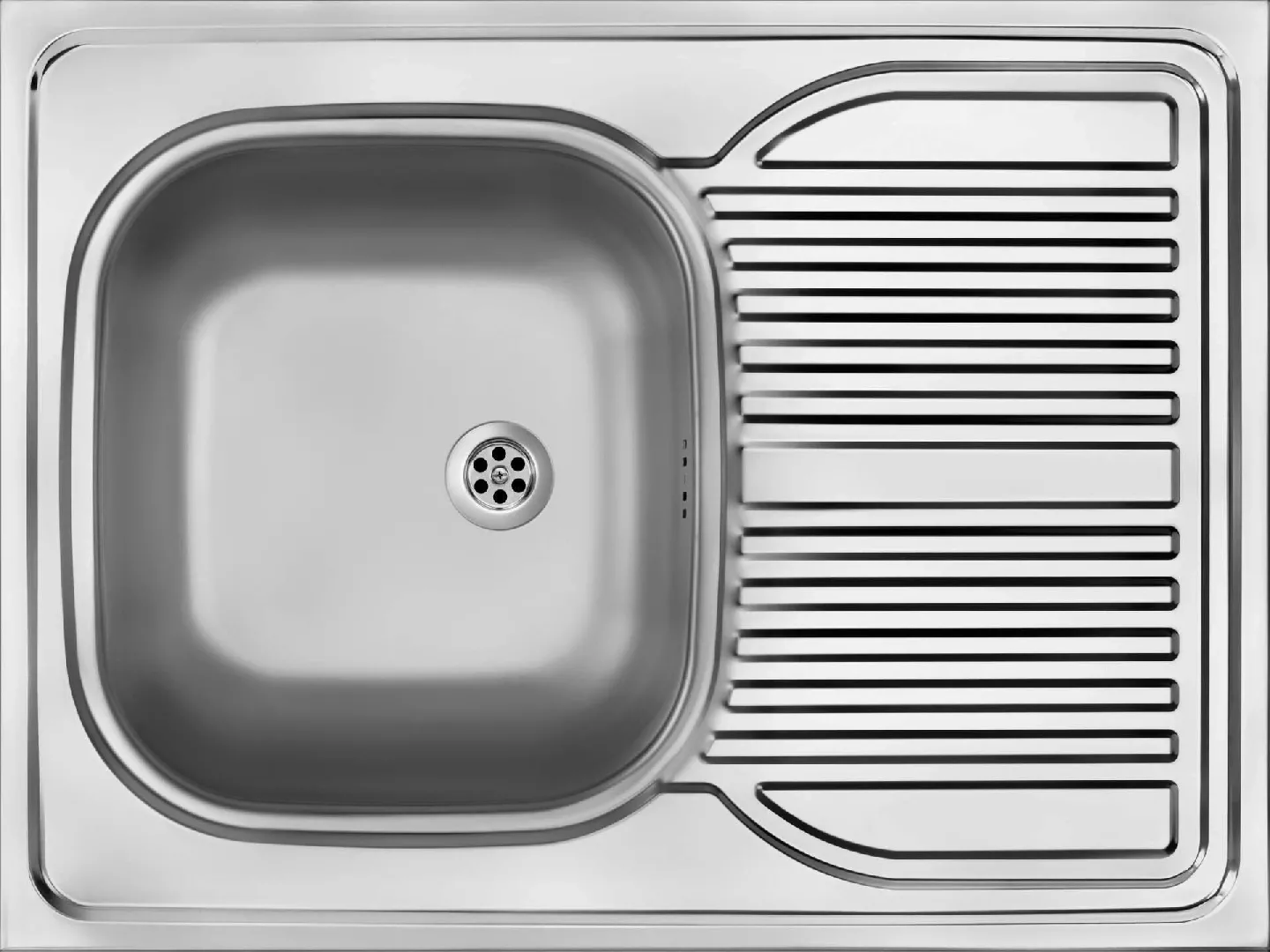 Steel sink 1-bowl with drainer -