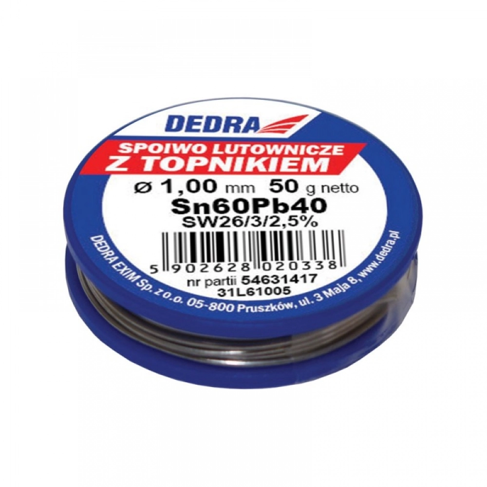Dedra Lut z topnikiem Sn60Pb40 1mm