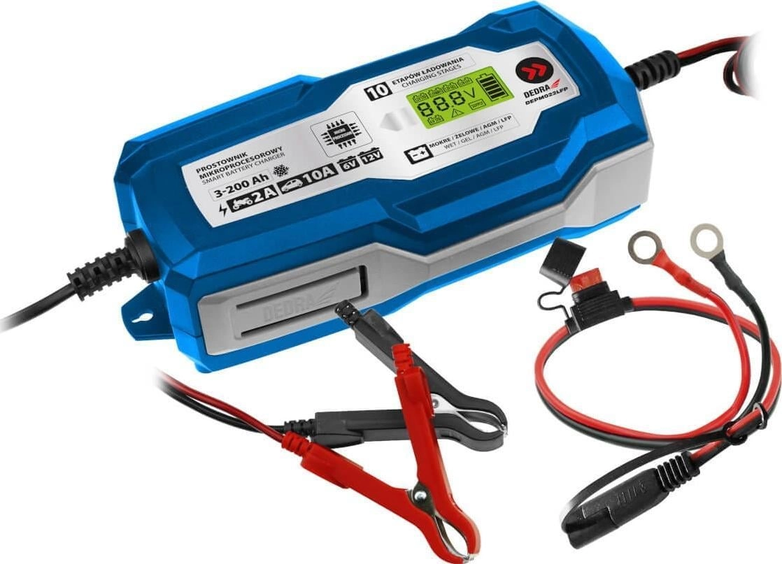 Dedra microprocessor 10A  LCD  6/12V 3-200Ah