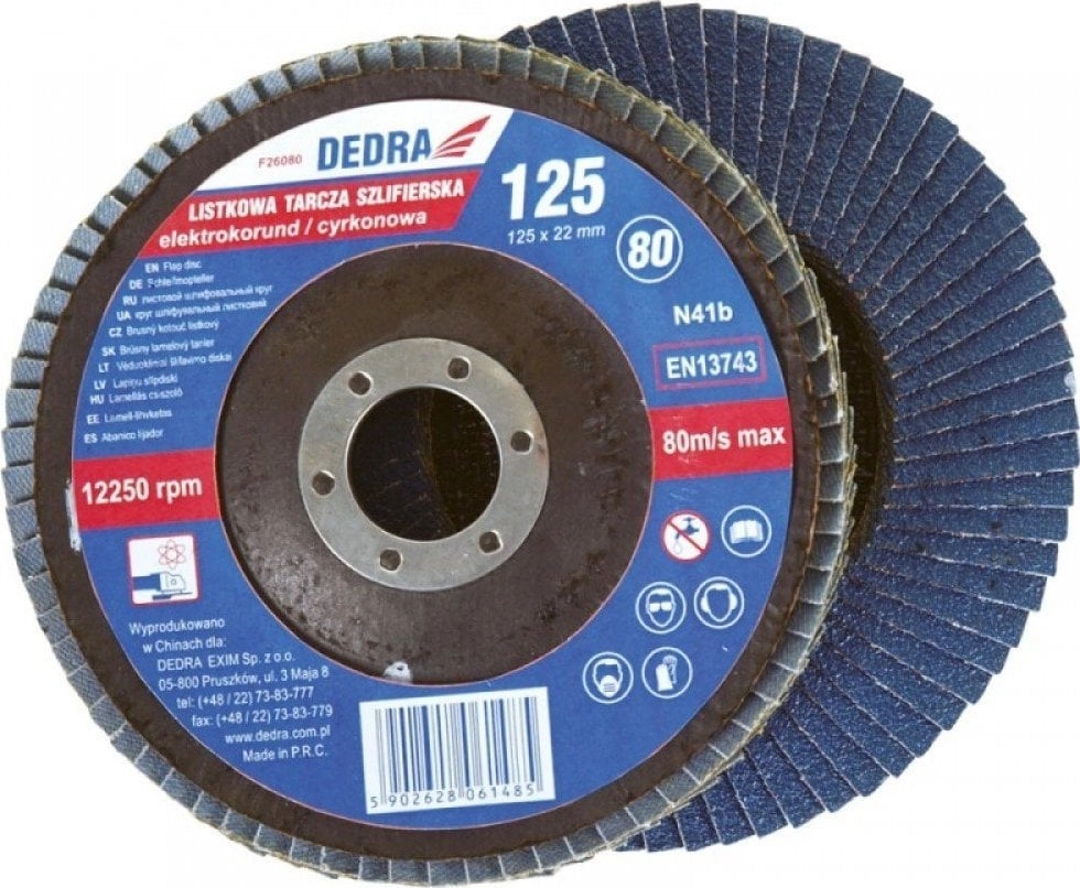 Dedra Listkowa tarcza szlifierska 125x22mm  cyrkon