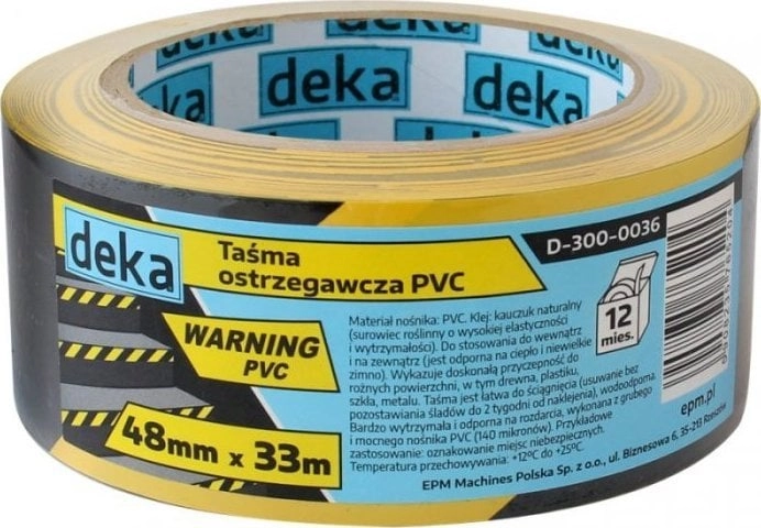 Deka WARNING TAPE YELLOW-BLACK 48MM*33M D-300-0036