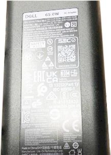Dell Laptop Power Adapter 65W  20V
