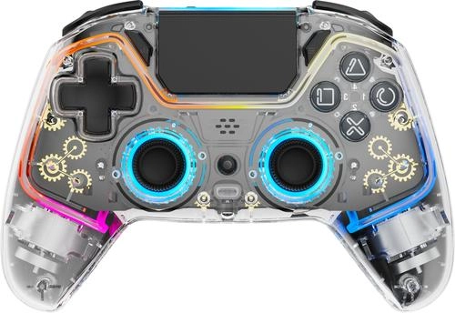 Pad Deltaco PS4/PC kontrolieris bezvadu/BT caurspīdīgs