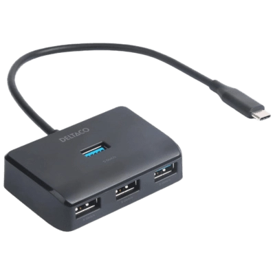 USB-C šakotuvas DELTACO 5 Gbps 4x