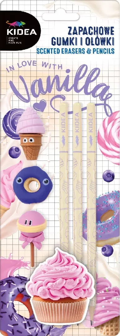 Scented erasers and pencils Wanilia Kidea