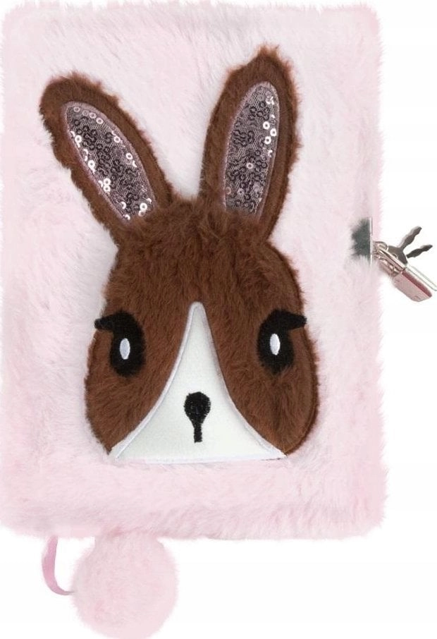 Plush diary with a padlock  pink